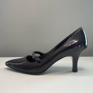 Etienne Aigner Brown Patent Keaton Brogue Maryjane Pumps Size 8